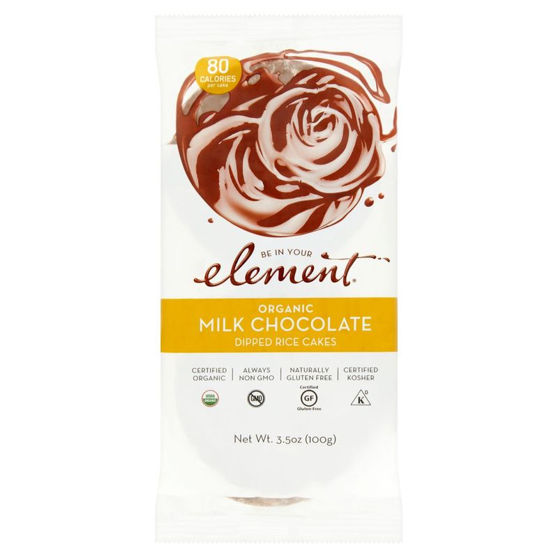 Be In Your Element Organic Milk Chocolate Dipped Rice Cakes, 3.5 oz