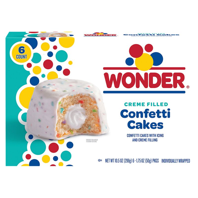 Wonder Creme Filled Confetti Cakes, 1.75 oz, 6 count