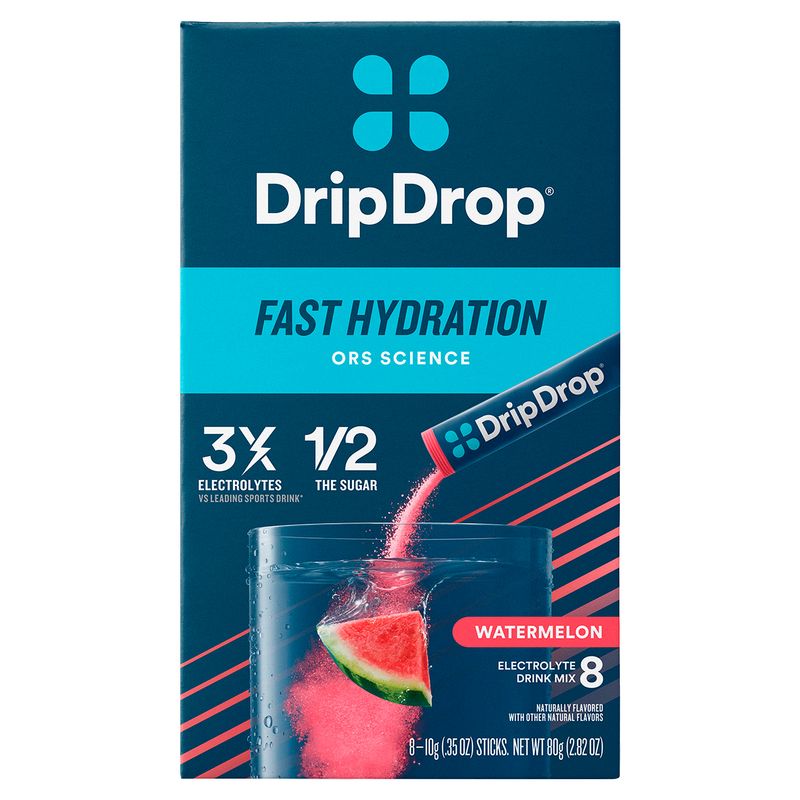 Drip Drop Watermelon Fast Hydration Electrolyte Drink Mix, .35 oz, 8 count