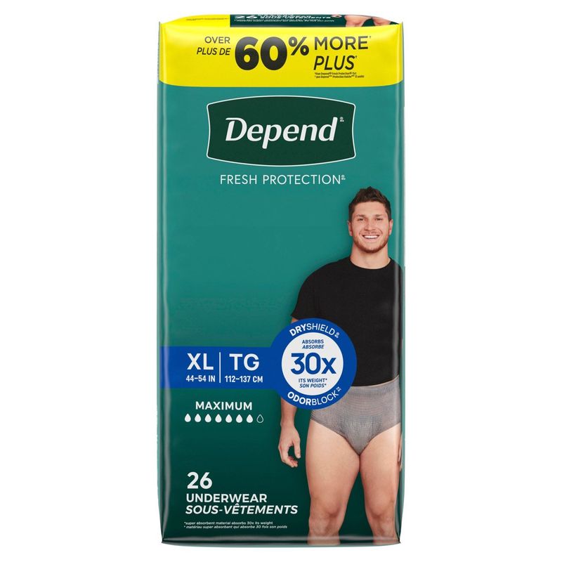 Depend Fresh Protection Maximum Underwear, Size XL, 26 count