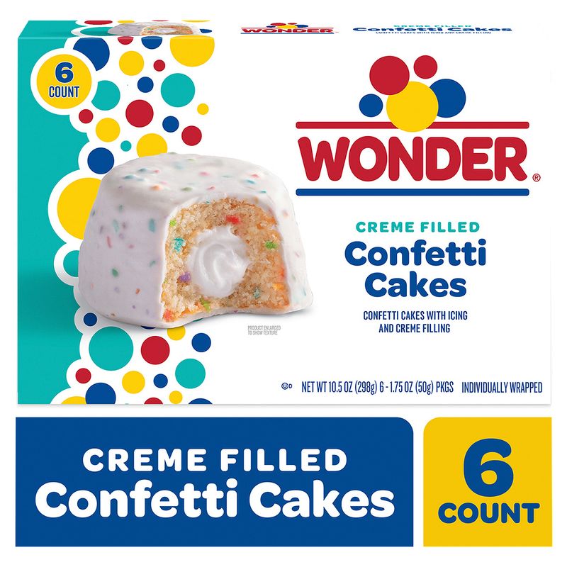 Wonder Creme Filled Confetti Cakes, 1.75 oz, 6 count
