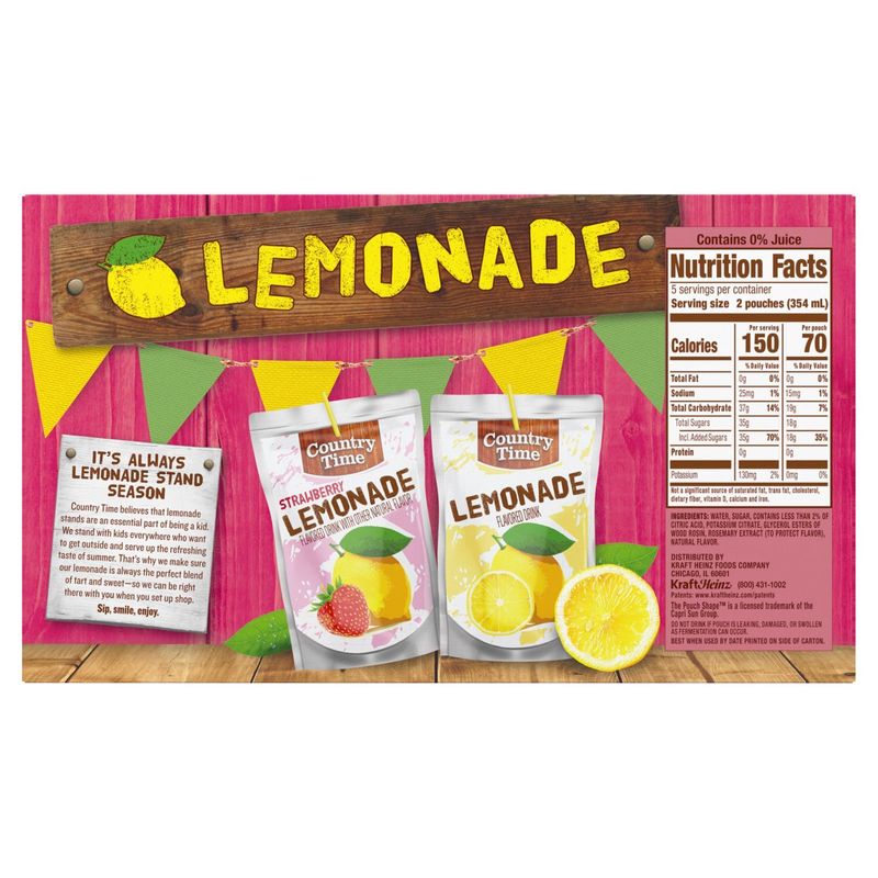 Country Time Strawberry Lemonade Flavored Drink, 6 fl oz, 10 count