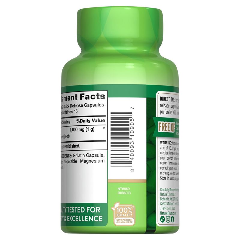 Nature's Truth Traditional Beet Root Herbal Supplement, 1,000 mg, 90 count