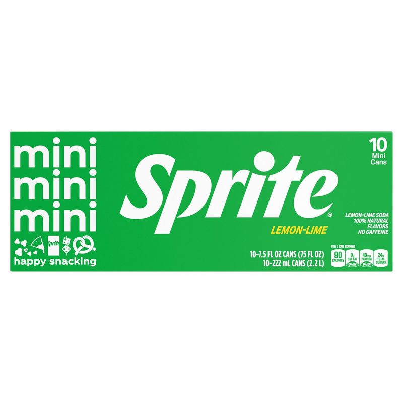 Sprite Mini Lemon-Lime Soda, 7.5 fl oz, 10 count