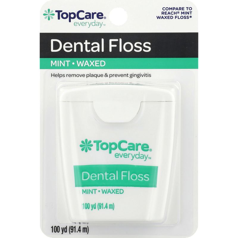 TopCare Waxed Dental Floss - Mint, 1 each