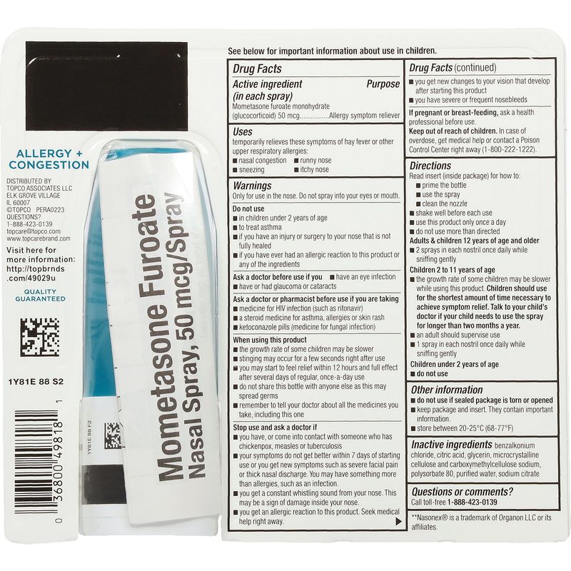 TopCare Allergy Mometasone Nasal Spray