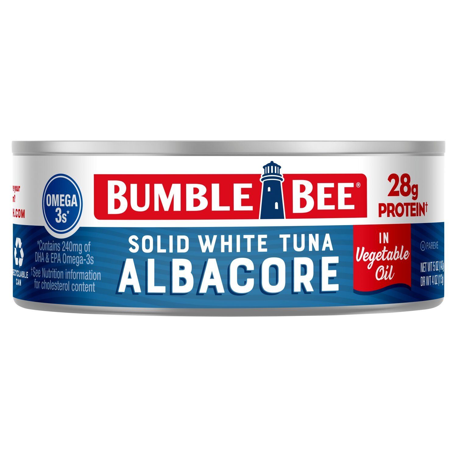 Bumble Bee Solid White Albacore Tuna in Vegetable Oil, 5 oz