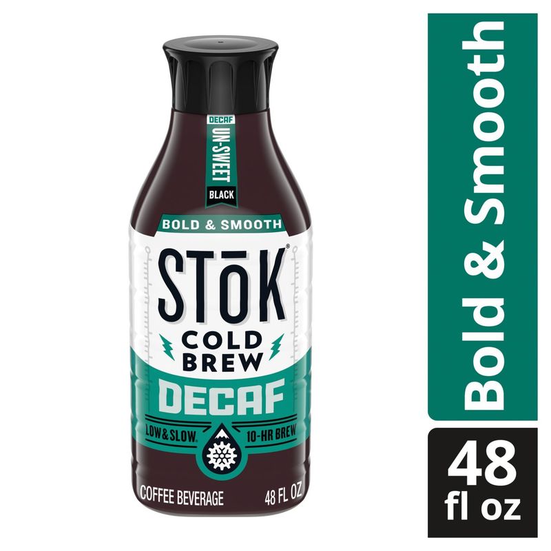STōK Cold Brew Decaf Un-Sweet Black Coffee Beverage, 48 fl oz