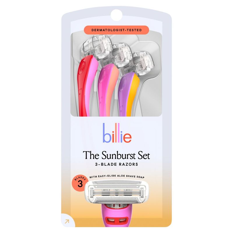 Billie The Sunburst Set Blade Razors, 3 count