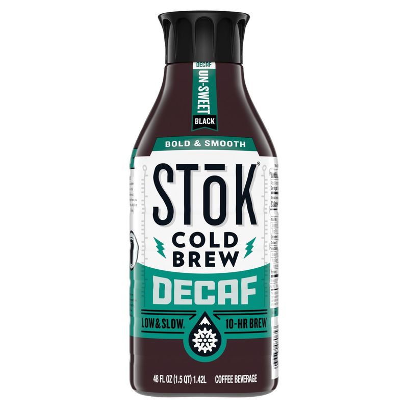 STōK Cold Brew Decaf Un-Sweet Black Coffee Beverage, 48 fl oz