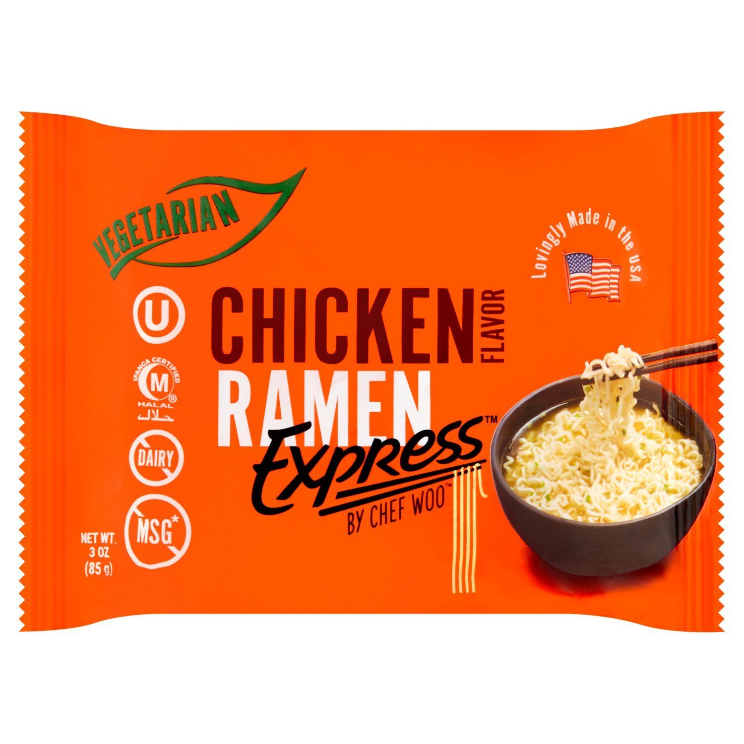 Chef Woo Express Chicken Flavor Ramen, 3 oz