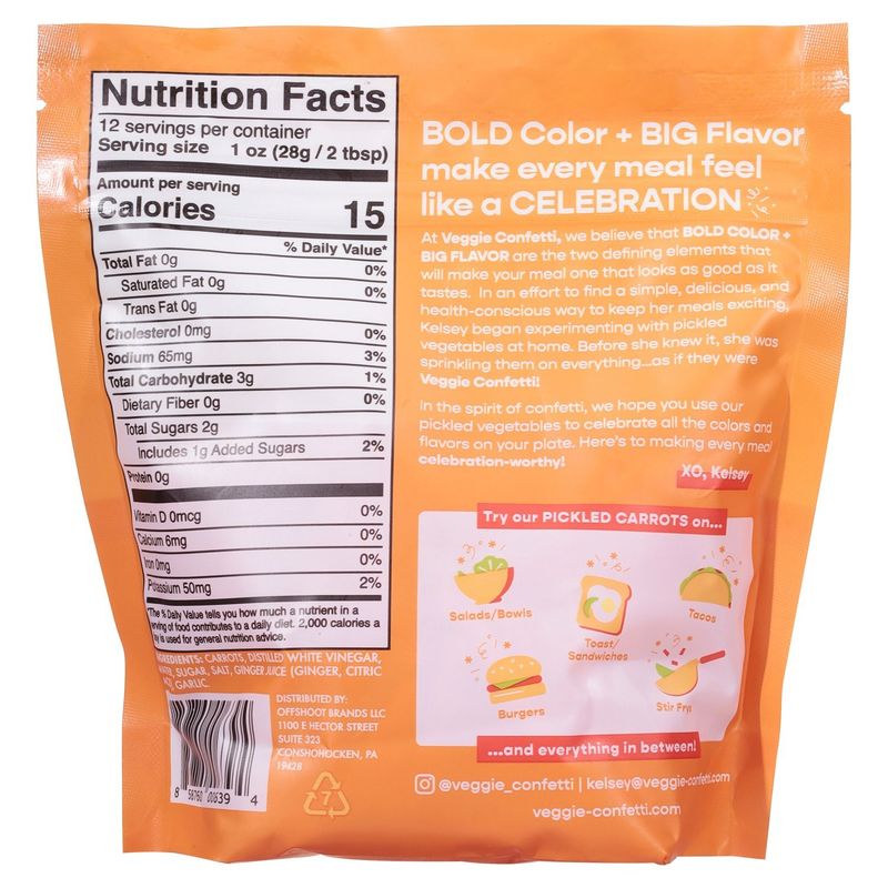 Veggie Confetti Pickled Carrots, 12 oz