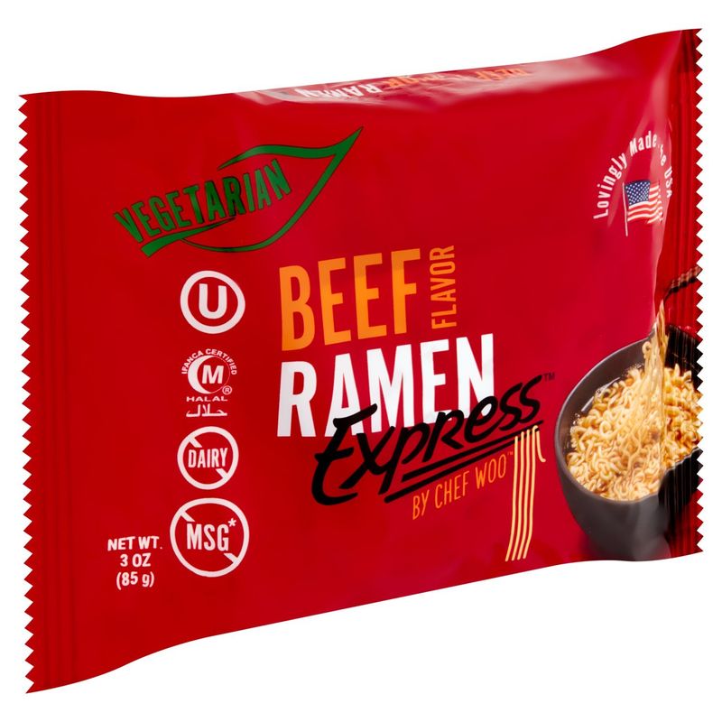 Chef Woo Express Beef Flavor Ramen, 3 oz