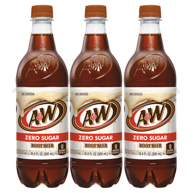 A&amp;W Zero Sugar Root Beer, 6 count, 16.9 fl oz
