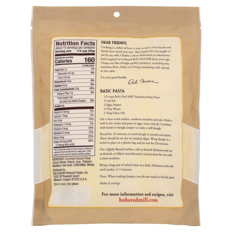 Bob's Red Mill Semolina Flour, 24 oz