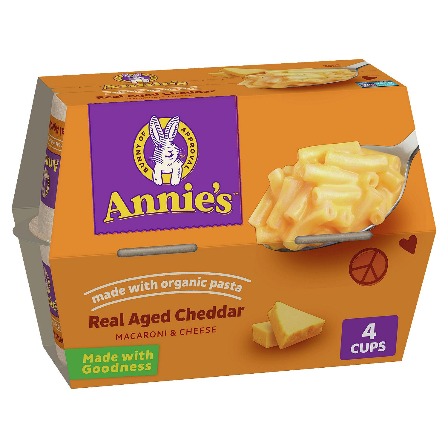 Annie's Real Aged Cheddar Macaroni &amp; Cheese, 2.01 oz, 4 count
