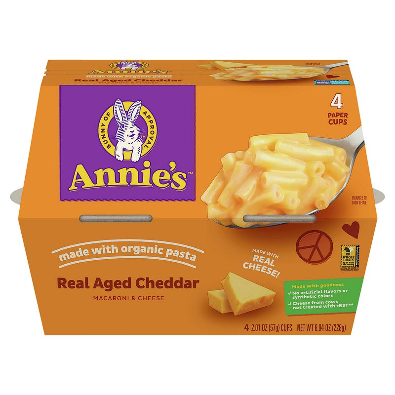 Annie's Real Aged Cheddar Macaroni &amp; Cheese, 2.01 oz, 4 count