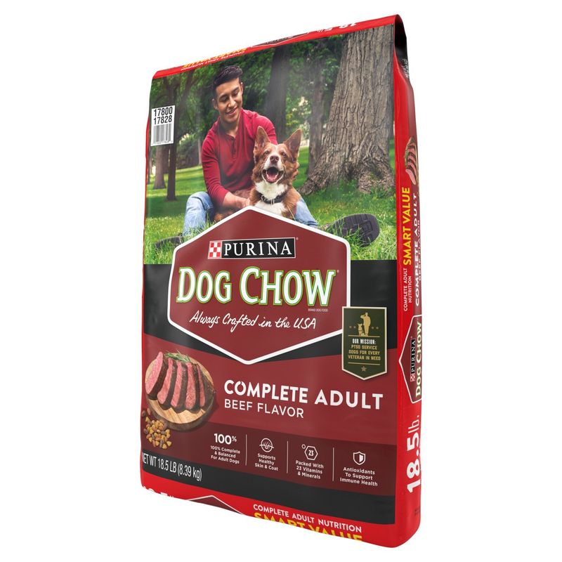 Purina Dog Chow Complete Adult Nutrition Beef Flavor Dog Food Smart Value, 18.5 lb