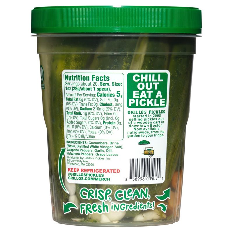 Grillo's Pickles Hot Pickle Spears, 32 fl oz