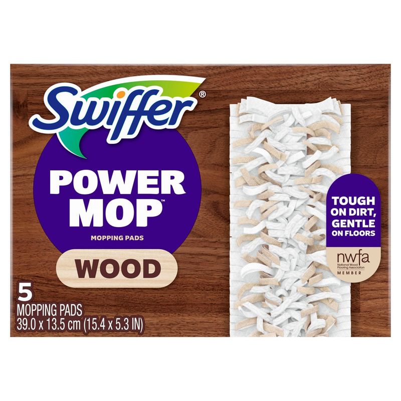 Swiffer PowerMop Multi-Surface Wood Mopping Pads, 5 count