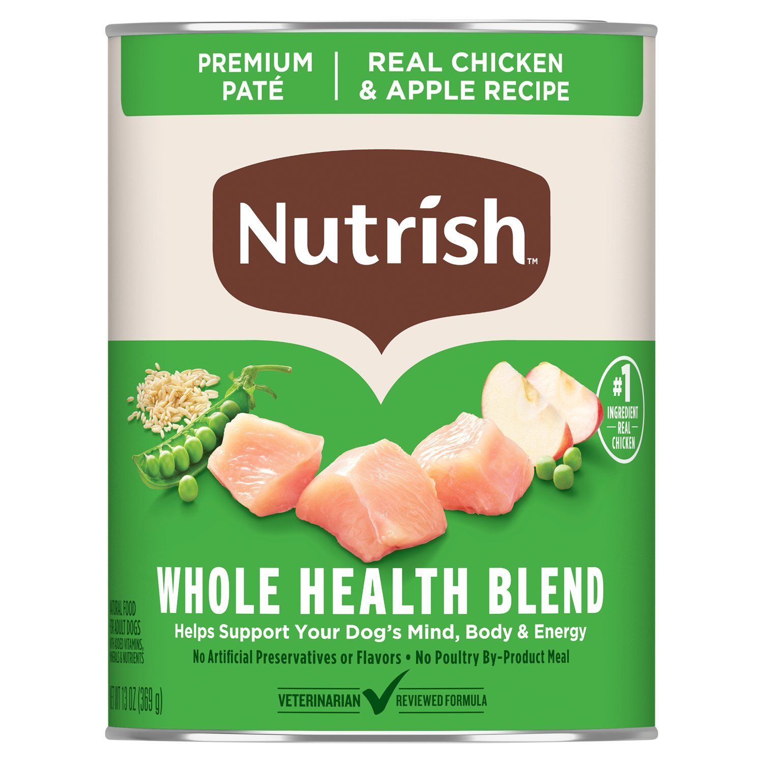 Rachael Ray Nutrish Premium Paté Real Chicken &amp; Apple Recipe Natural Food for Adult Dogs, 13 oz