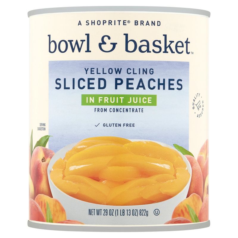 Bowl &amp; Basket Yellow Cling Sliced Peaches in Fruit Juice, 29 oz
