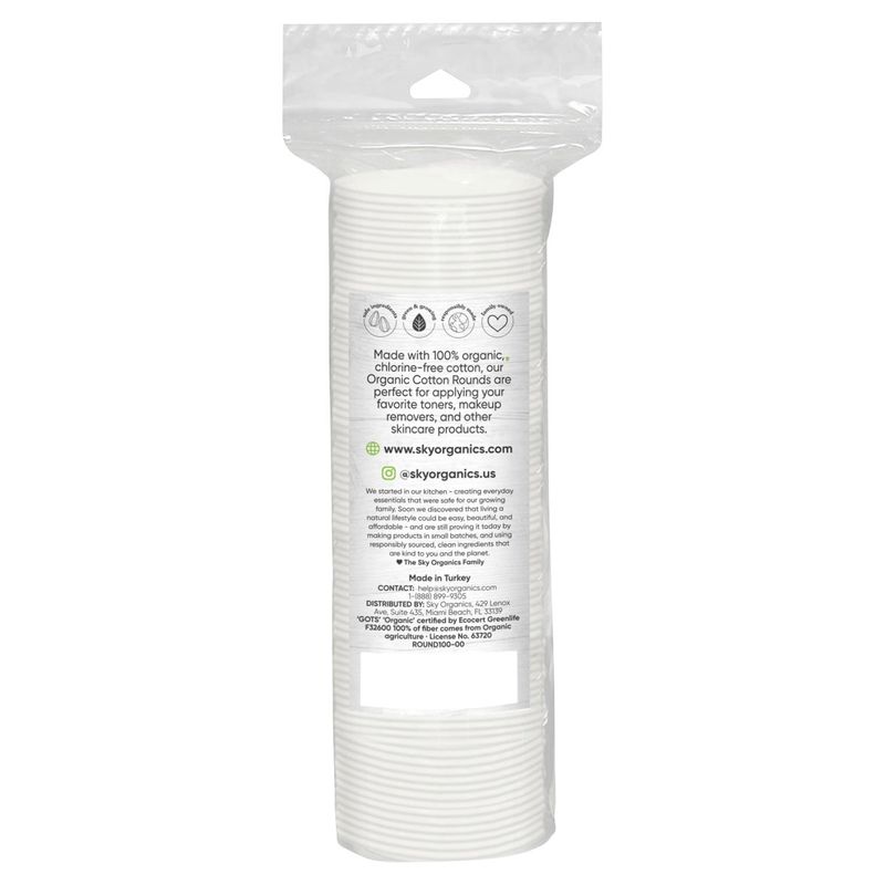 Sky Organics Organic Cotton Rounds, 100 count