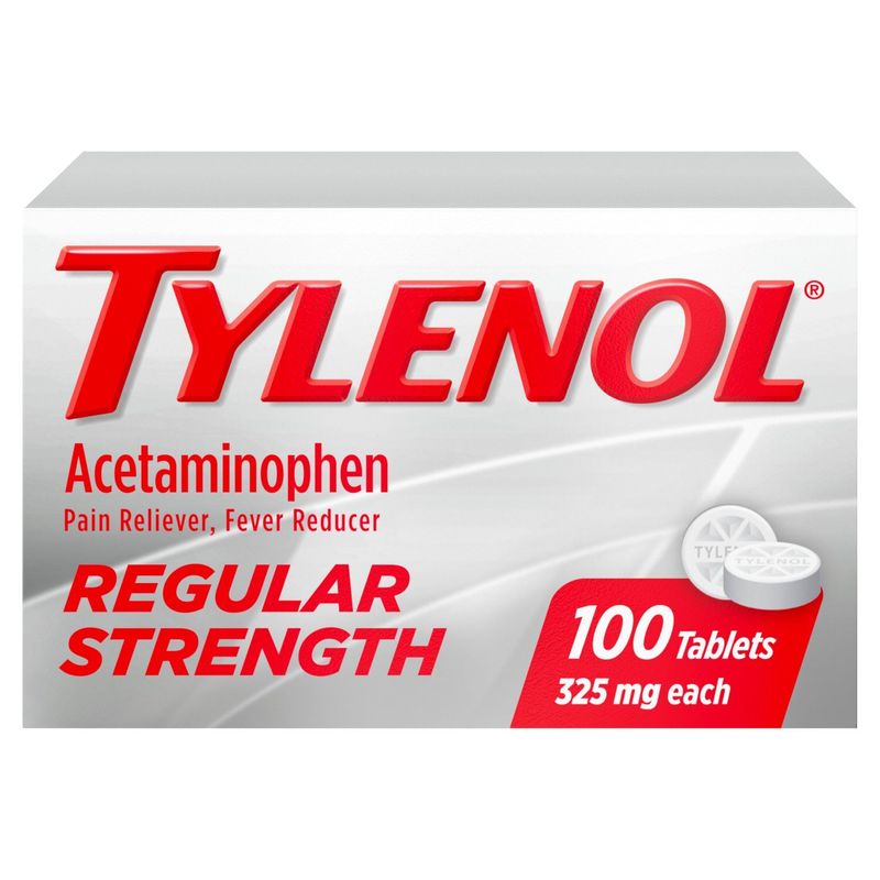 Tylenol Regular Strength Acetaminophen Tablets, 325 mg, 100 count