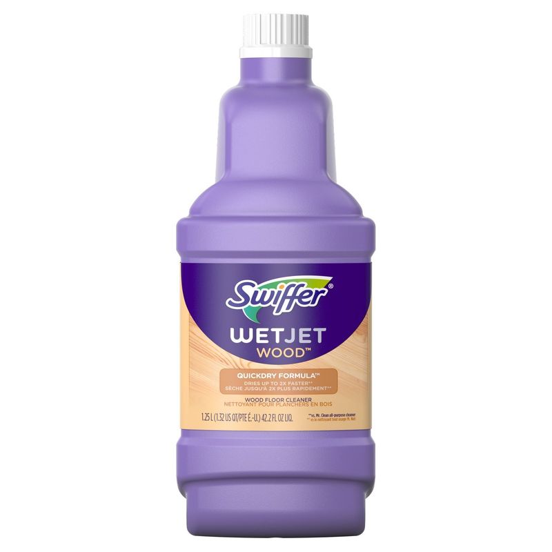 Swiffer WetJet Spray Mop Quickdry Formula Liquid Wood Floor Cleaner Refill, 42.2 fl oz