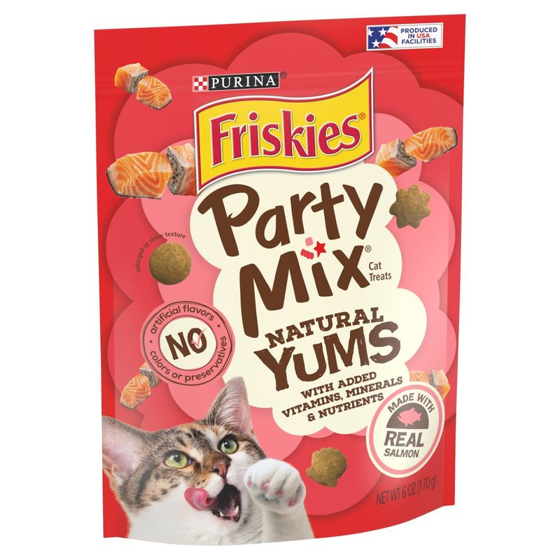 Purina Friskies Party Mix Natural Yums Cat Treats, 6 oz