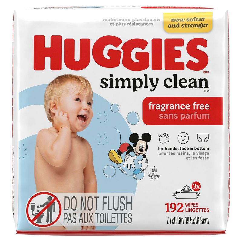 Huggies Simply Clean Fragrance Free Wipes, 192 count