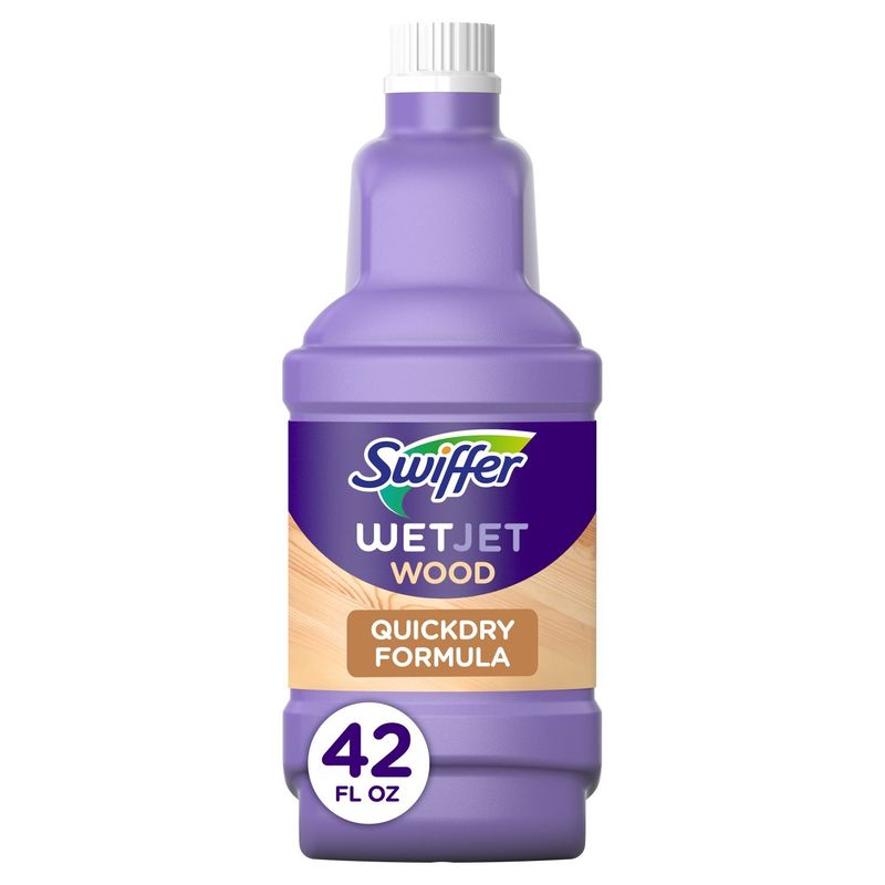 Swiffer WetJet Spray Mop Quickdry Formula Liquid Wood Floor Cleaner Refill, 42.2 fl oz