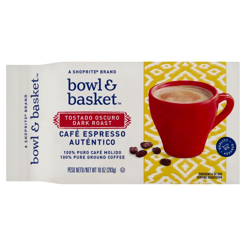 Bowl &amp; Basket Dark Roast 100% Pure Ground Coffee, 10 oz