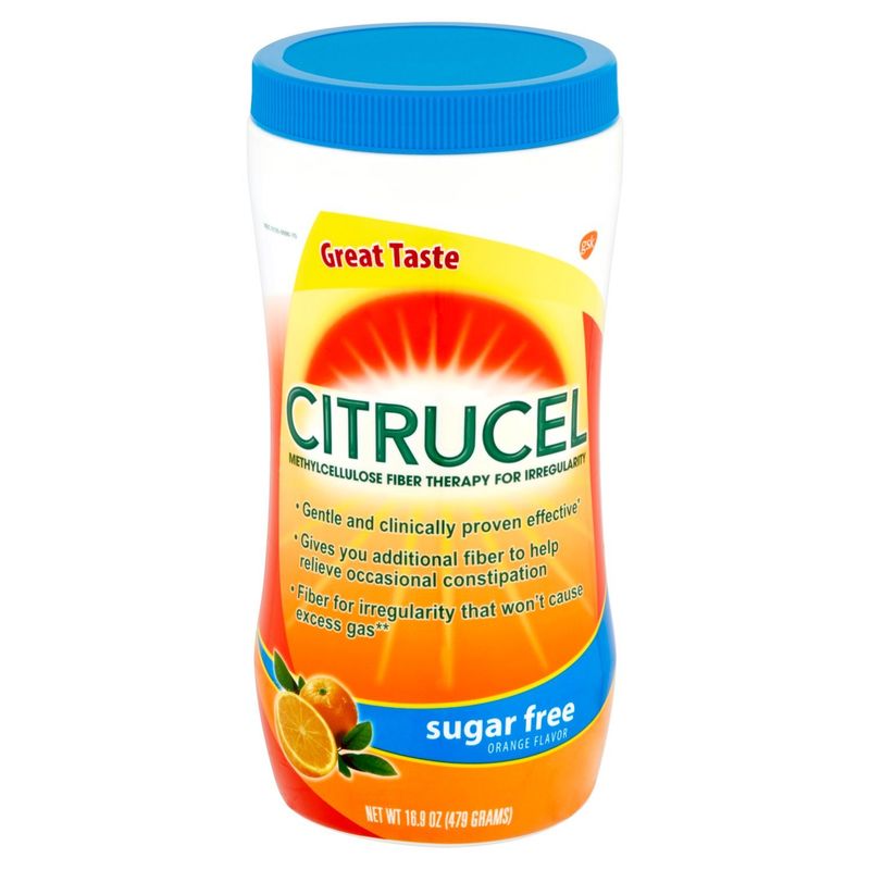 Citrucel Sugar Free Orange Flavor Methylcellulose Powder, 16.9 oz