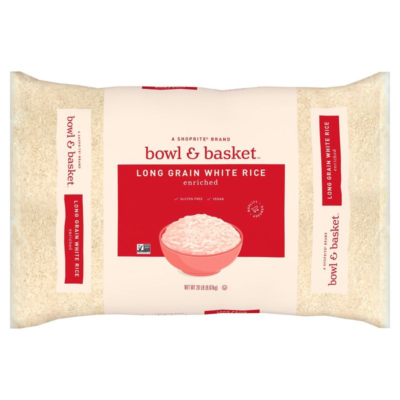 Bowl &amp; Basket Enriched Long Grain White Rice, 20 lb