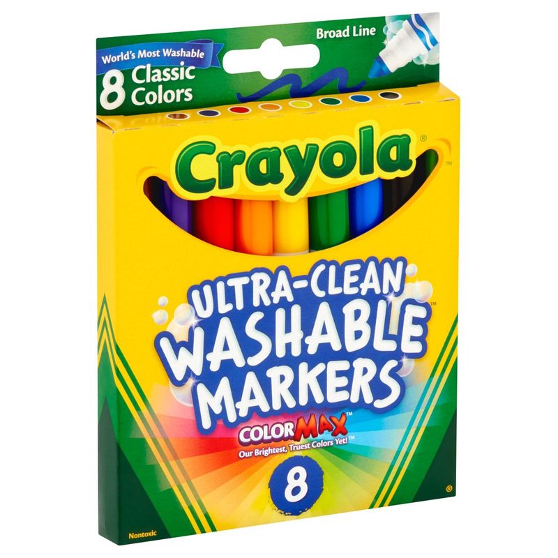 Crayola ColorMax Nontoxic Ultra-Clean Washable Markers, 8 count