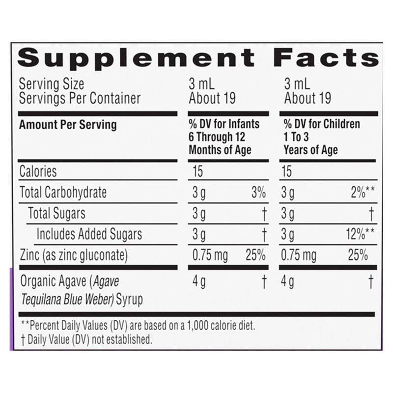 Zarbee's Baby Cough Syrup + Immune with Agave Dietary Supplement, 6+ Months, 2 fl oz
