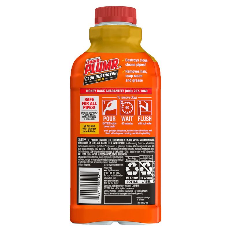 Liquid-Plumr Pro-Strength Clog Destroyer Foam Clog Remover, 1.06 pt