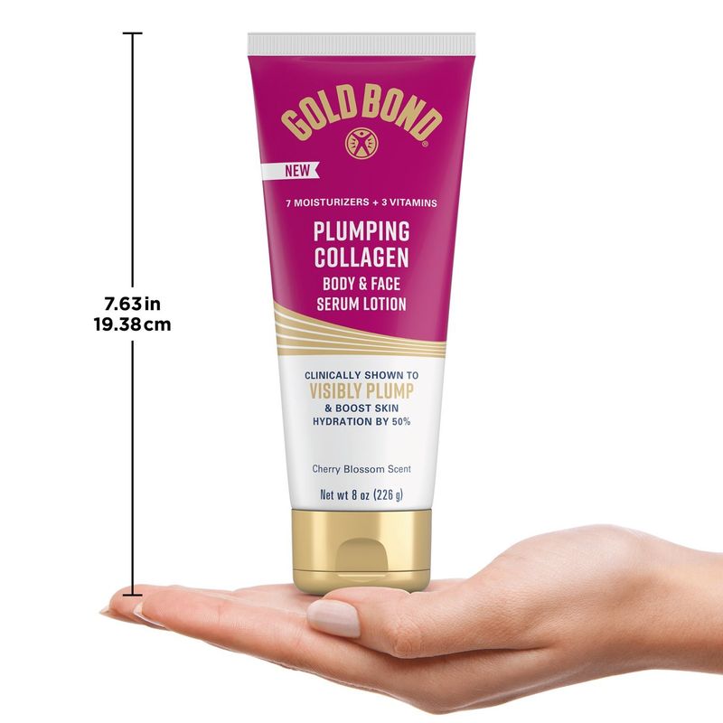 Gold Bond Cherry Blossom Scent Plumping Collagen Body &amp; Face Serum Lotion, 8 oz.