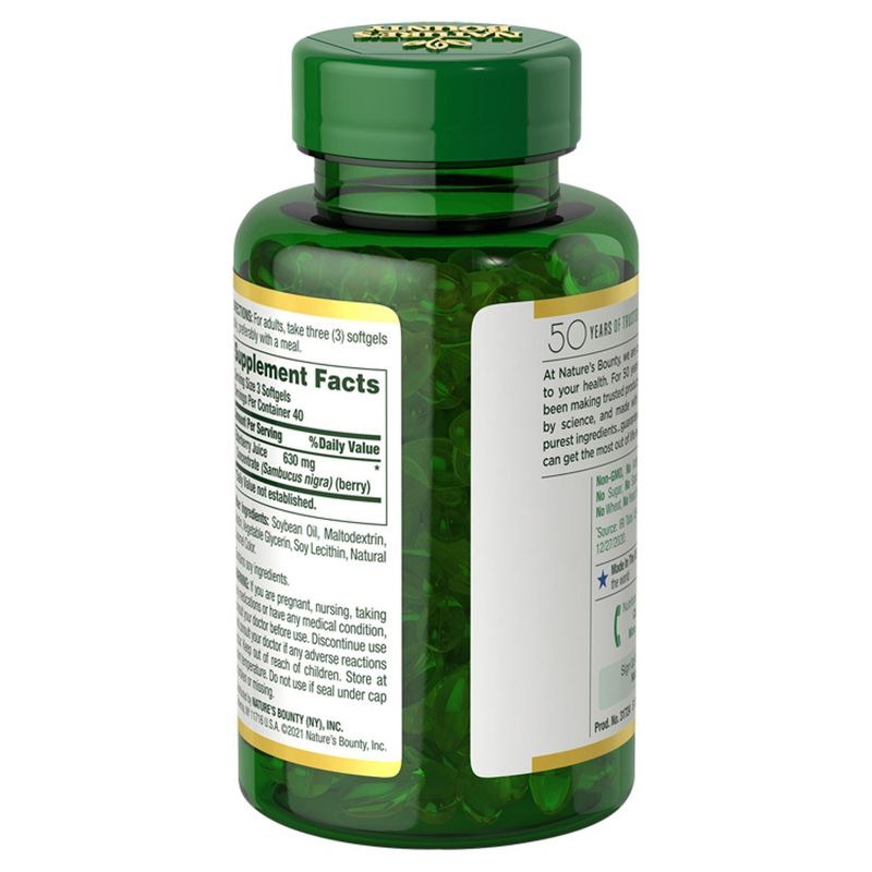 Nature's Bounty Elderberry Softgels 630 mg, 120 ct
