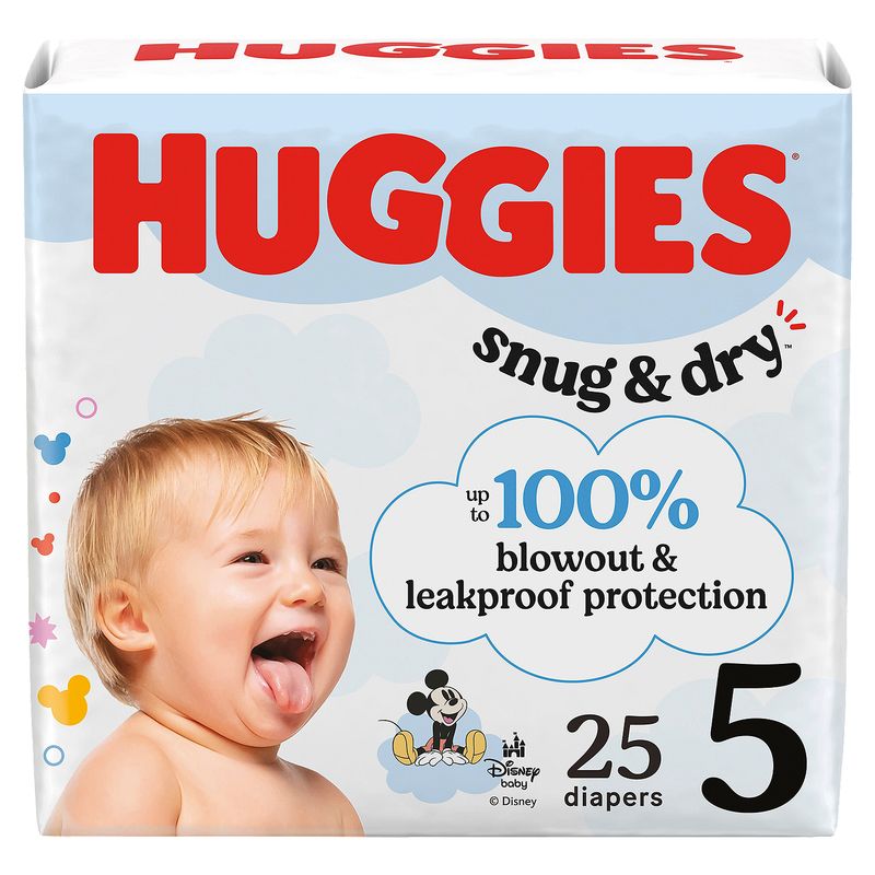 Huggies Snug &amp; Dry Diapers, Size 5, Over 27 lb, 25 count