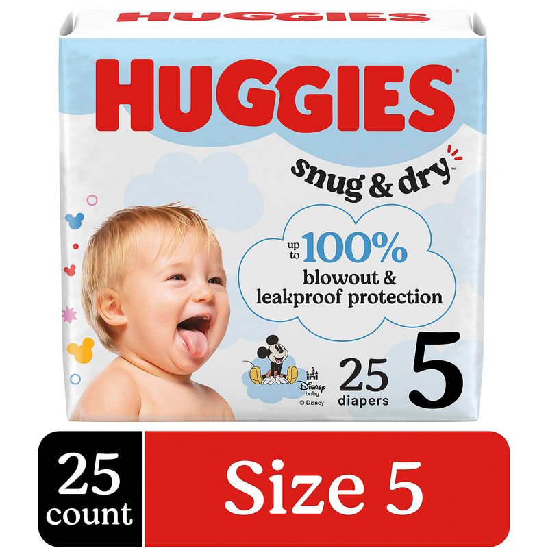 Huggies Snug &amp; Dry Diapers, Size 5, Over 27 lb, 25 count