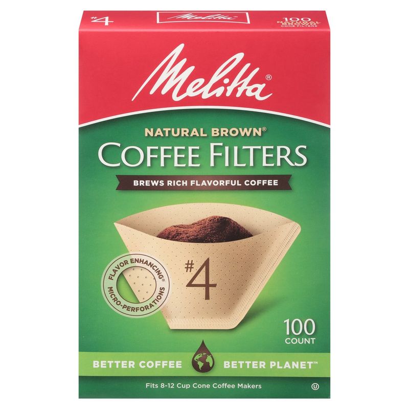 Melitta Natural Brown #4 Coffee Filters, 100 count