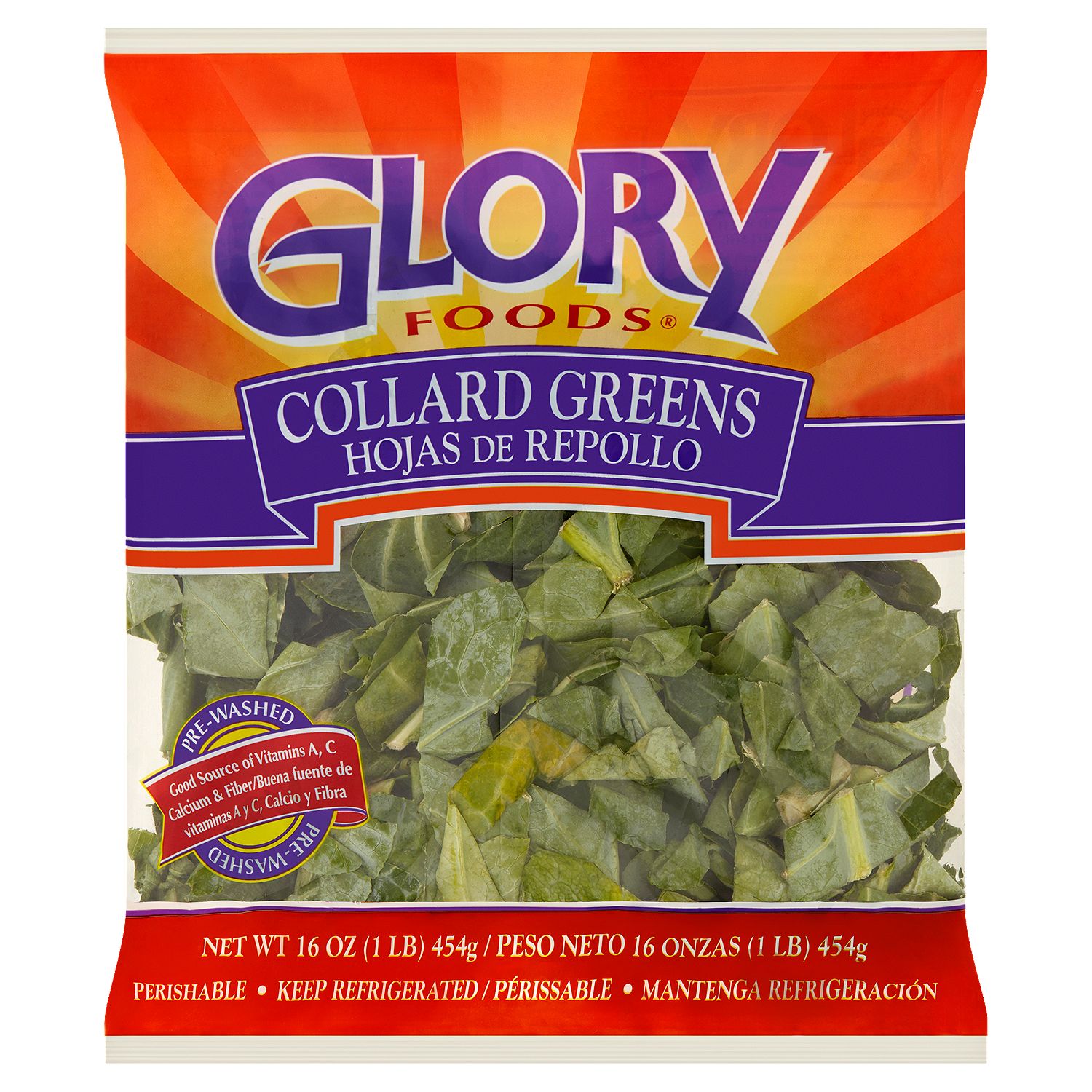 Glory Foods Collard Greens, 1 lb bag