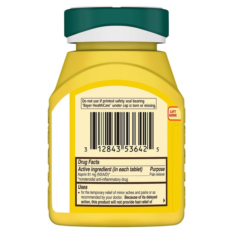 Bayer Low Dose Aspirin Regimen Safety Enteric Coated Tablets 81 mg, 300 count