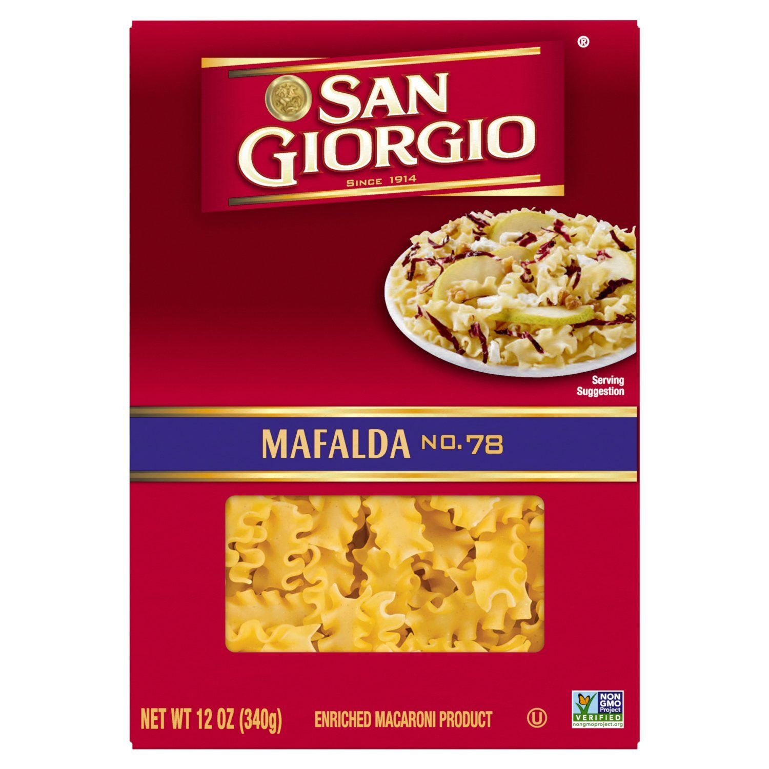 San Giorgio Mafalda No.78 Enriched Macaroni Product, 12 oz
