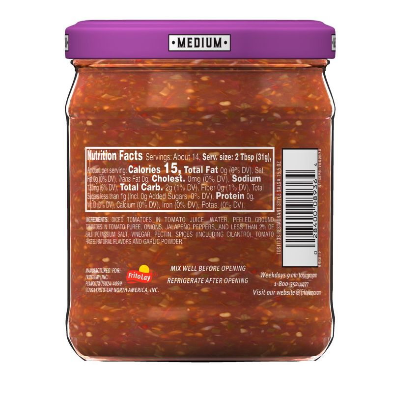 Tostitos Restaurant Style Salsa Medium 15.5 Oz