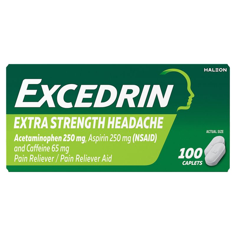 Excedrin Extra Strength Headache Caplets, 100 count