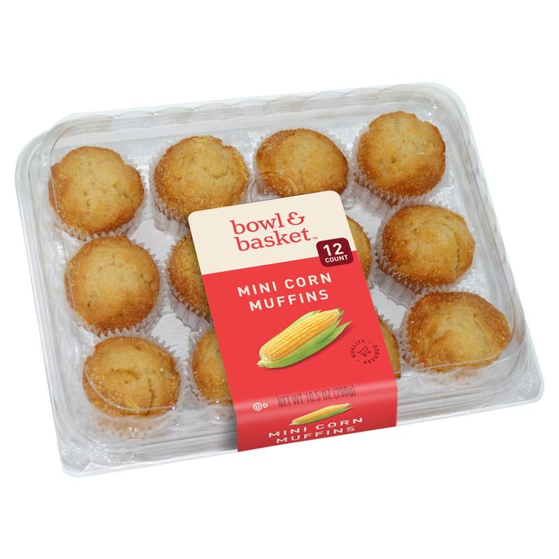 Bowl &amp; Basket Mini Corn Muffins, 12 count, 10.5 oz