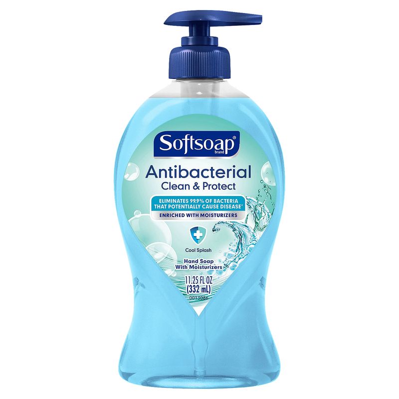 Softsoap Antibacterial Liquid Hand Soap Pump, Clean &amp; Protect, Cool Splash - 11.25 Fluid Ounce
